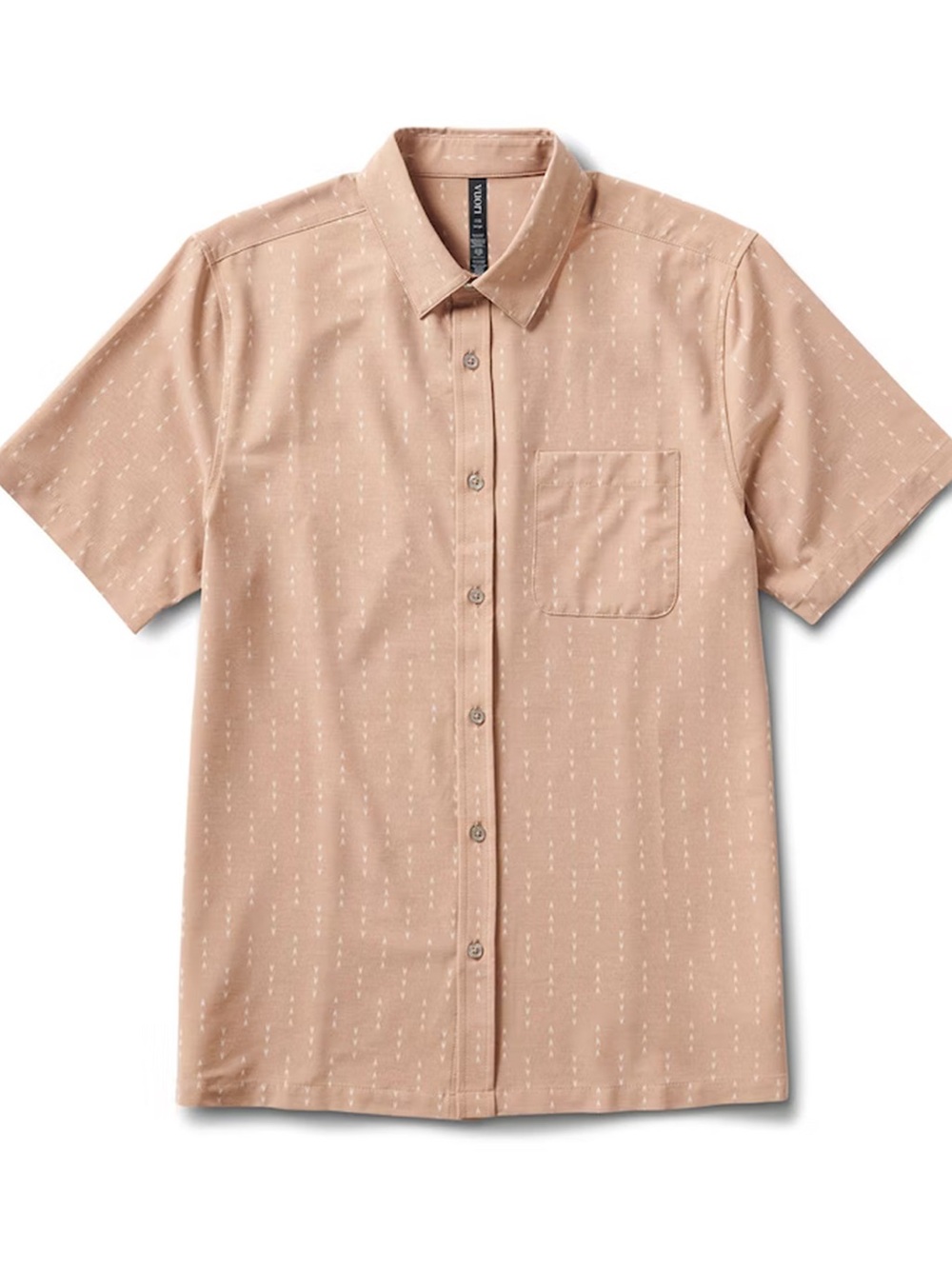 Vuori Bridge Button Down Shirt Men’s Medium Beige Short Sleeve Performance V184